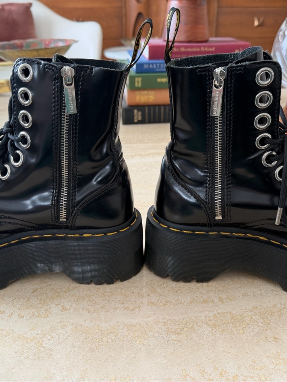 Dr. Martens Black Jadon Platform Lace-Up Boots Size 6 - Picture 8 of 17